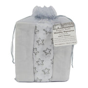 3 Pack Grey Muslin Squares in Gift Bag (70cm x 70cm)