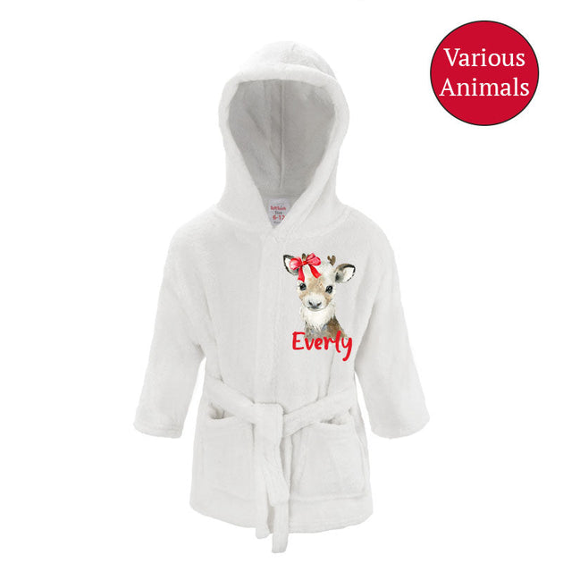 Girls Christmas Animal Dressing Gown Various Animals Lavish Little Style Baby
