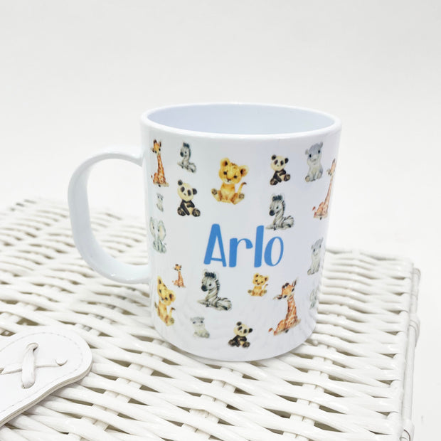 Tiny Safari Animal Printed Personalised Polymer Mug