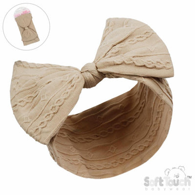 Beige Cable Bow Headband