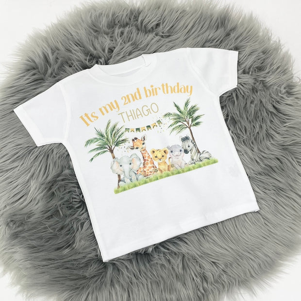 Birthday Printed Animal Personalised T-Shirt