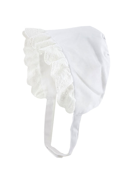 White Summer Bonnet – Lavish Little Style Baby - Main Image