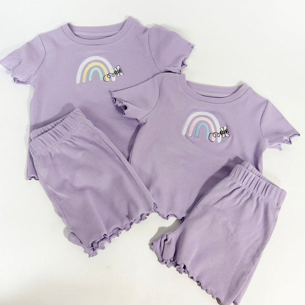 Ribbed Tee & Shorts Personalised Embroidered Set