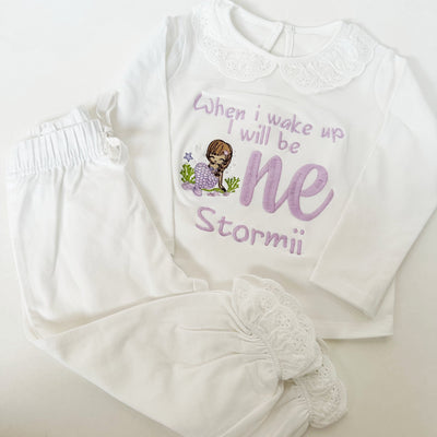 Embroidered Personalised Birthday Pyjamas - Mermaid