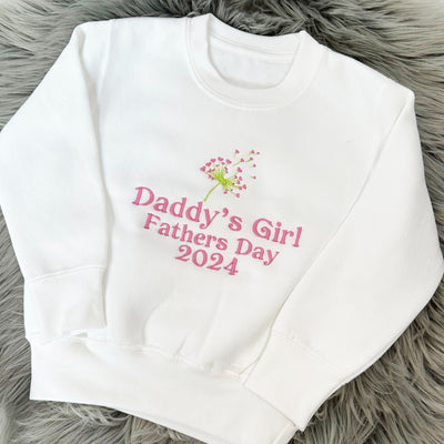 Daddy's Girl Father's Day Personalised Embroidered Jumper - Flower