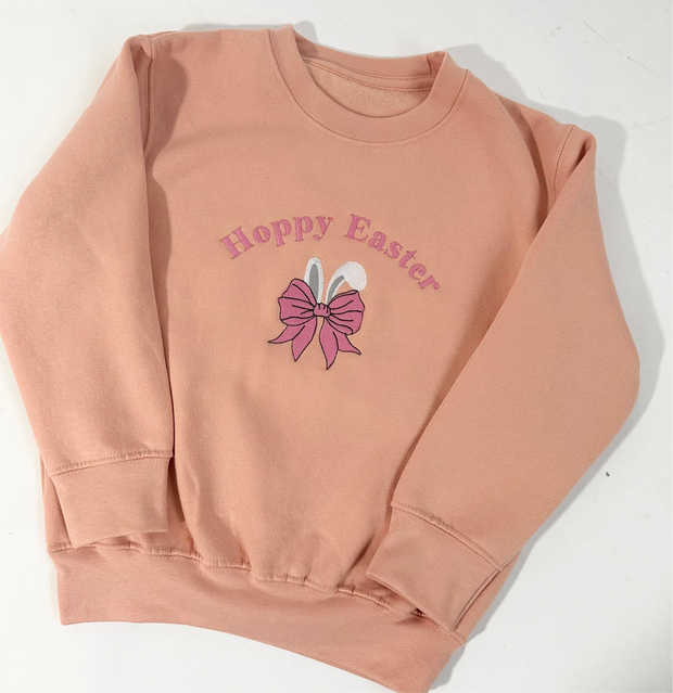 Easter Personalised Embroidered Jumper - Bunny Ears & Bow