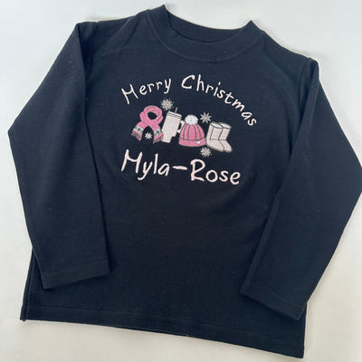 'Merry Christmas' snow boot Personalised Embroidered Jumper