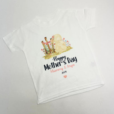 Happy Mother's Day Printed Personalised T-Shirt - Bunny Design