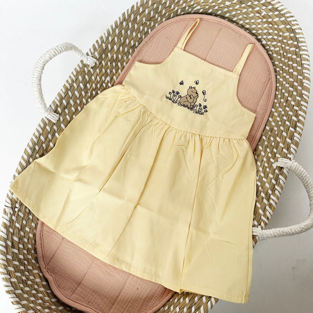 Pooh Bear Personalised Embroidered Strap Summer Dress