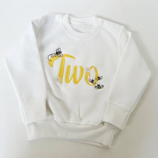 'AGE' BEE Birthday Personalised Embroidered Jumper