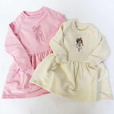 Personalised Embroidered Jumper Dress (Pink or Cream)