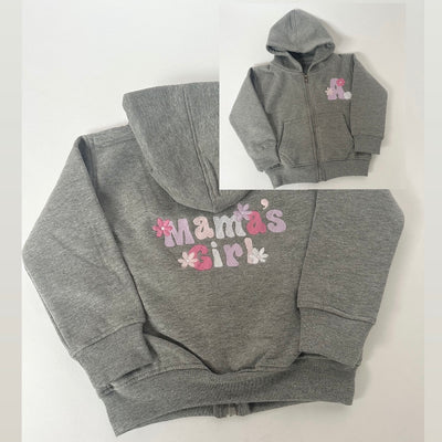 ‘Mama’s Girl’ & INITIAL Personalised Embroidered ZIP Hoody