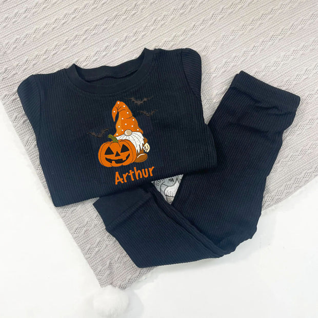 Halloween Gonk Ribbed Personalised Embroidered Loungeset (Various Colour Sets)