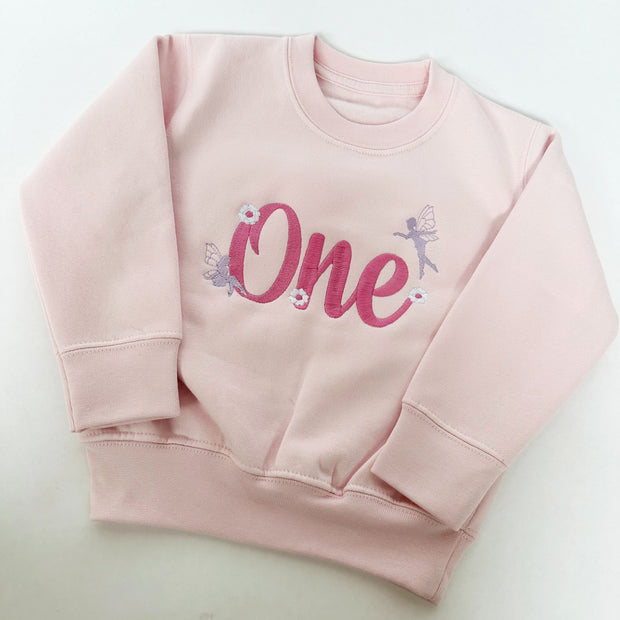 'AGE' Fairy Birthday Personalised Embroidered Jumper