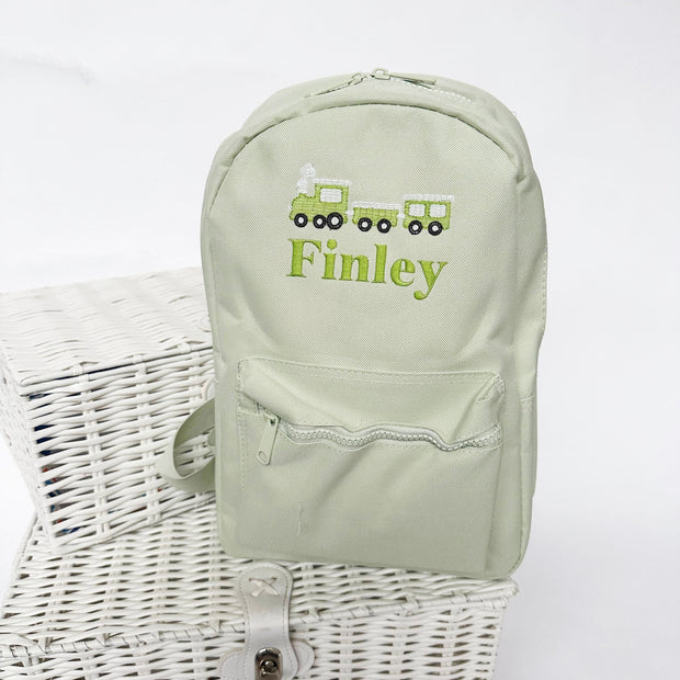 Train Embroidered Personalised Backpack - Various Colours