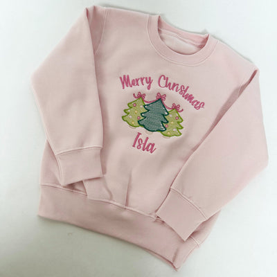 'Merry Christmas' Tree Personalised Embroidered Jumper