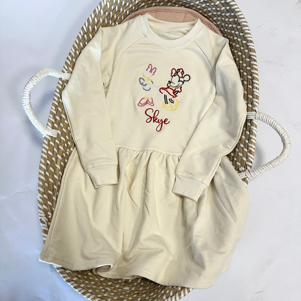 green emerald velvet dress Floral Embroidered Sweater Dress S/M