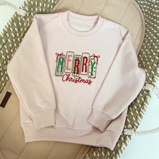 Merry Christmas Personalised Embroidered Jumper