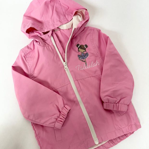 Pink or Blue  Personalised Embroidered Rain Coat