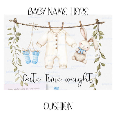 Sample - GIRL Baby Birth Details CUSHION & Filler