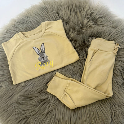 Easter Bunny Embroidered Personalised Cotton Loungeset
