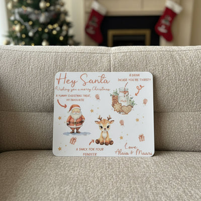 Christmas Eve Dear Santa Hardboard Plate