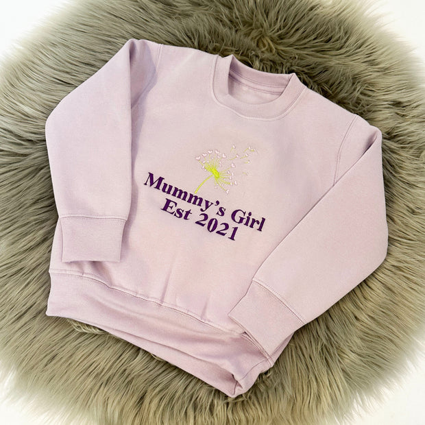 Mummy's Girl Mothers's Day Personalised Embroidered Jumper