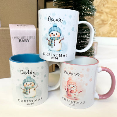 Christmas Snowman Personalised Plastic or Ceramic Mug - Choose Option