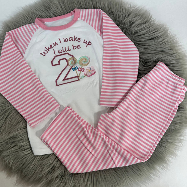 DEFECT - 2nd birthday embroidered sweetie pyjamas 2-3 years