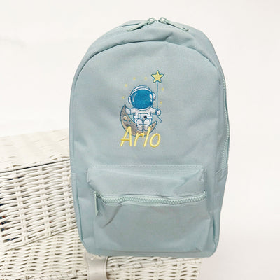 Astronaut Embroidered Personalised Backpack - Various Colours