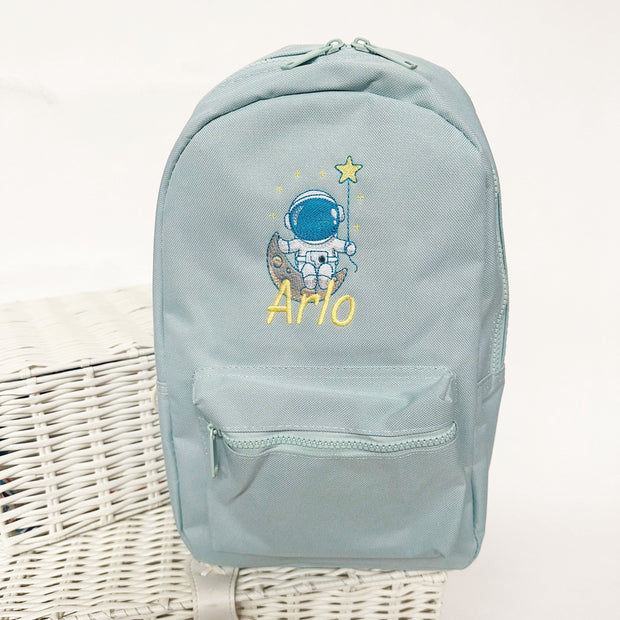 Astronaut Embroidered Personalised Backpack - Various Colours