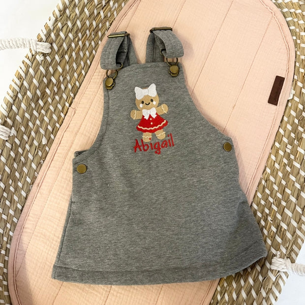 Christmas Personalised Embroidered Dungaree Dress