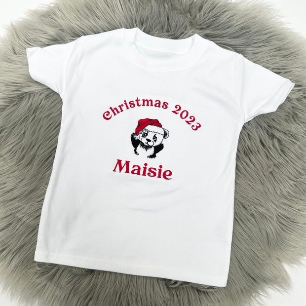 Christmas Personalised Embroidered T-Shirt - Christmas 2023 & Animal