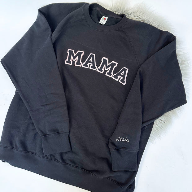 'MAMA' Hollow Personalised Embroidered Sweatshirt (Various Colours)
