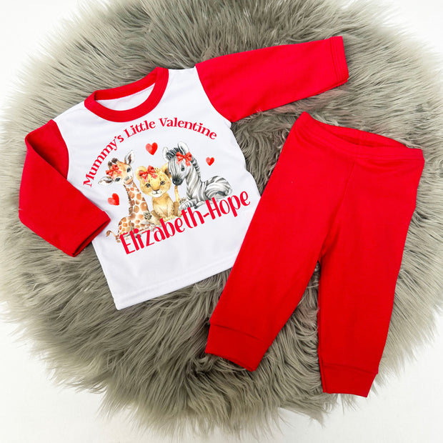 Mummy's or Daddy's Little Valentine Printed Pyjamas