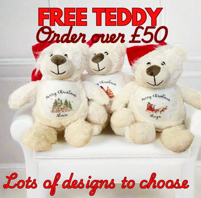 FREE CHRISTMAS TEDDY ON ORDERS OVER £50