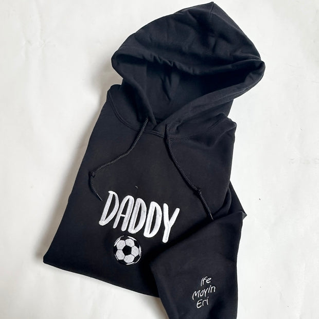 Personalised Embroidered Jumper or Hoody - Daddy Football