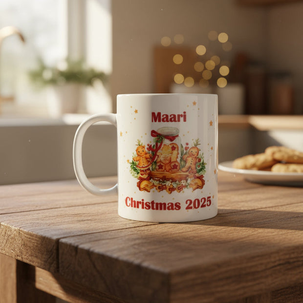 Christmas Personalised Plastic Childrens Mug - Gingerbread