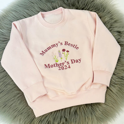 Mummy's Bestie Mothers's Day Personalised Embroidered Jumper