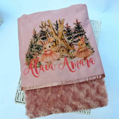 Printed Winter Forest Personalised Minky Faux Fur Blanket