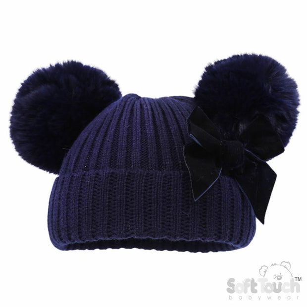 Personalised Embroidered Hat With Velvet Bow - Various colours