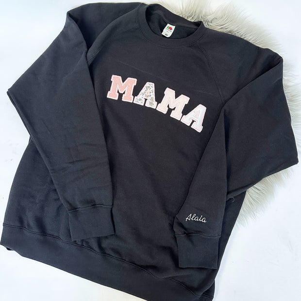 'MAMA' Personalised Embroidered Sweatshirt - SEND YOUR BABYS ITEMS FOR LETTERS