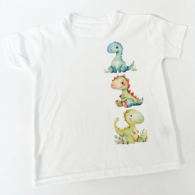 3 x Dinosaur Printed Personalised T-Shirt