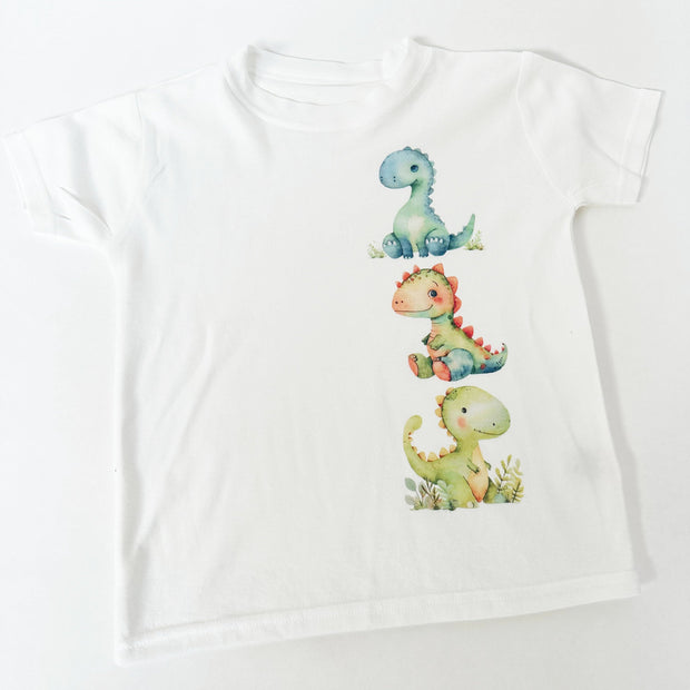 3 x Dinosaur Printed Personalised T-Shirt