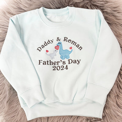 Daddy & Name Father's Day Personalised Embroidered Jumper - Dinosaurs