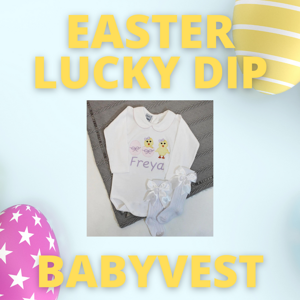 EASTER LUCKY DIP Embroidered Personalised Baby Vest