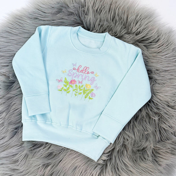 Hello Spring Personalised Embroidered Jumper