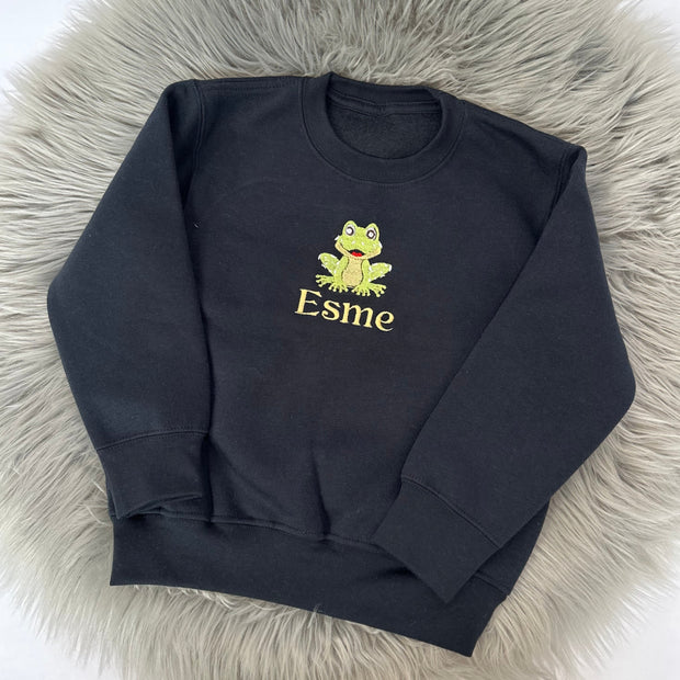 Personalised Embroidered Jumper - Frog
