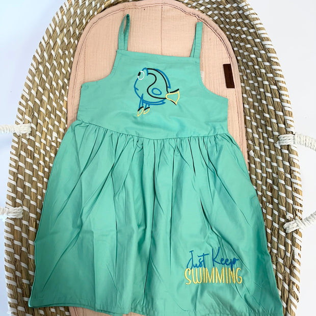 Fish Personalised Embroidered Strap Summer Dress – Lavish Little Style Baby