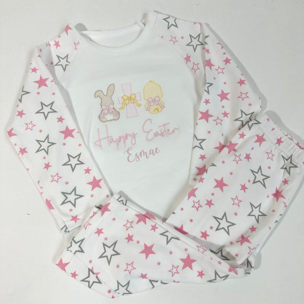 Embroidered Easter Pyjamas - Bunny, Cross & Chick